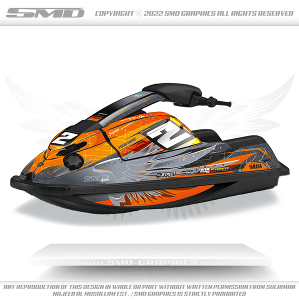 Drapeau flamme orange pour jet ski - 210305001 - Promo-jetski